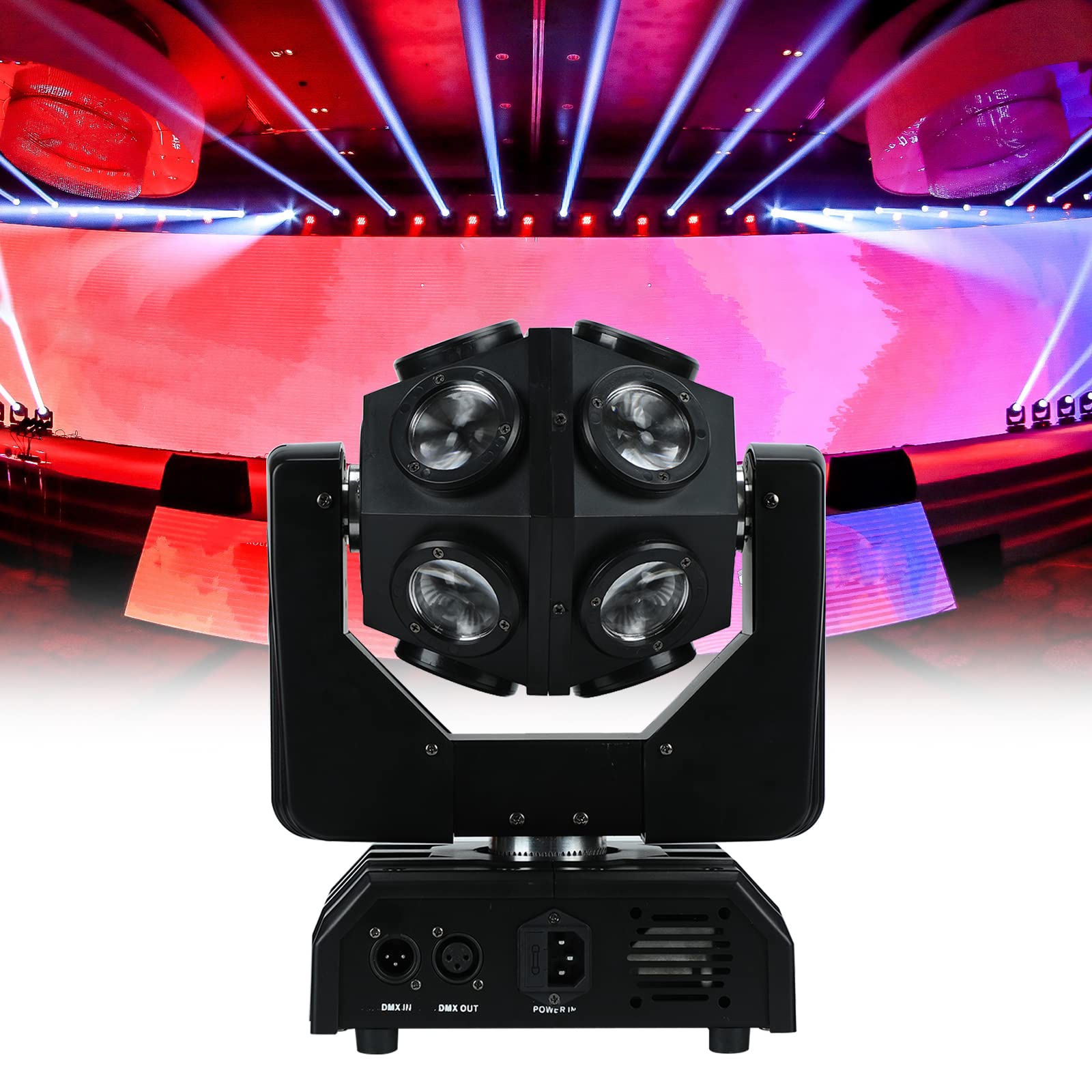 12x12W RGBW DMX512 Moving Head Strobe Lights - Professional DJ Disco Party Lights for Stage, Live Shows, Bars, Clubs & Events (150W, 12-Pack) - Perfect for Nightclubs, Concerts, Weddings & Themed Parties