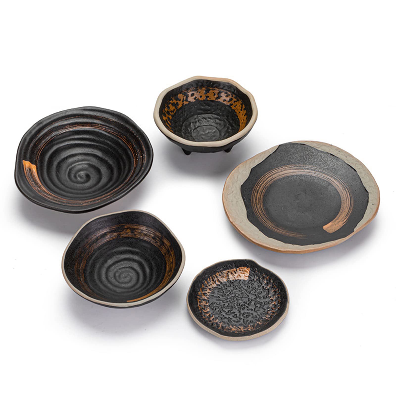 Premium 5-Piece Ceramic Dinnerware Set for 2 - Stoneware Plates, Bowls & Kitchen Tableware - Elegant Dining Set for Everyday Meals, Dinner Parties & Home Decor