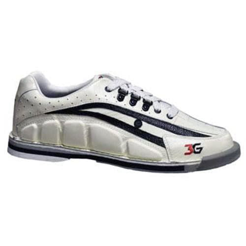 3G Men's Tour Ultra White & Black Right Hand Bowling Shoes - Comfortable & Durable for Competitive Bowling & League Play