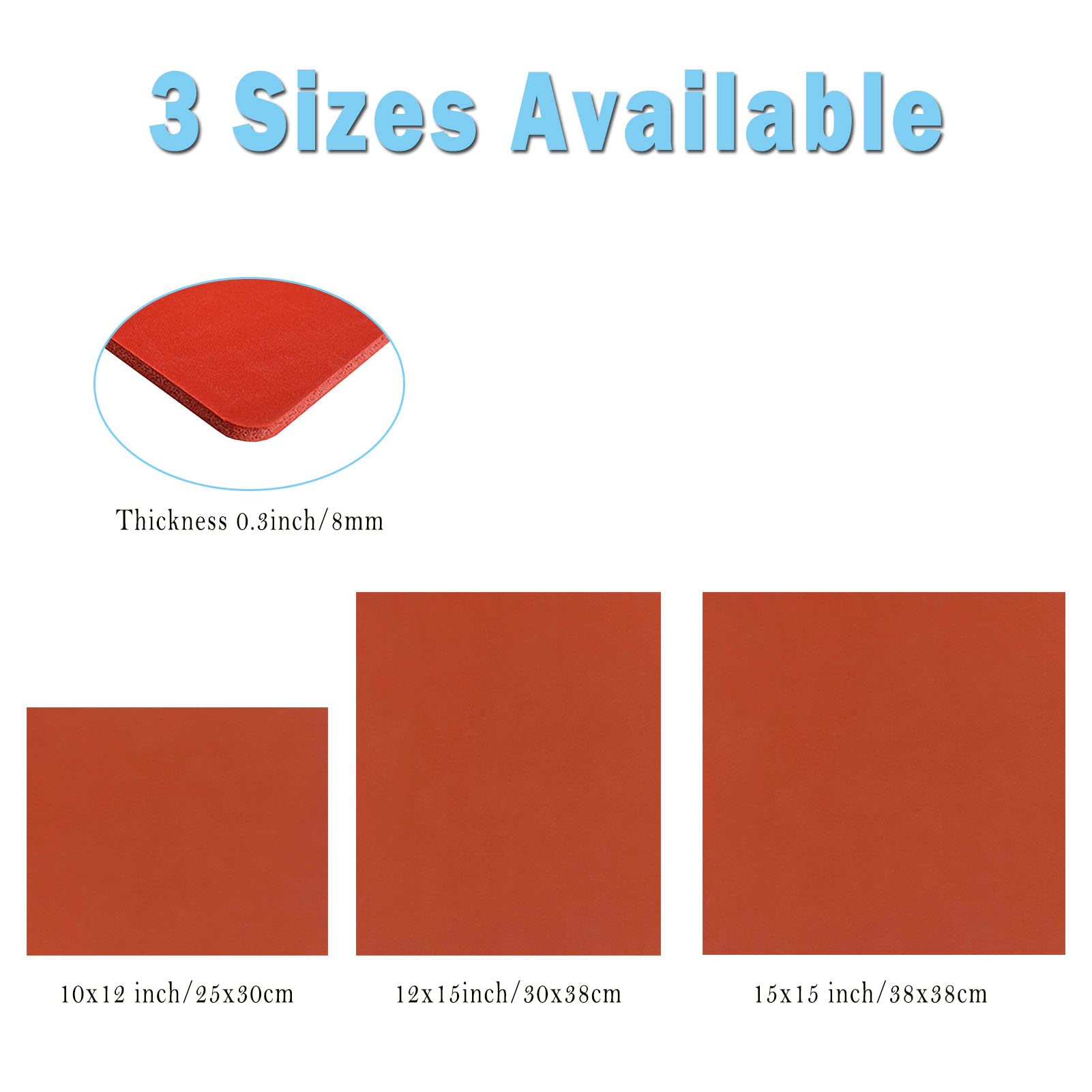 10x12 Inch Silicone Heat Press Mat Pad - 0.3 Inch Thick Sublimation Mat for Heat Transfer Machine - Durable Replacement Pad for T-Shirt, Mug & Hat Pressing - Perfect for DIY Crafts & Small Business Printing