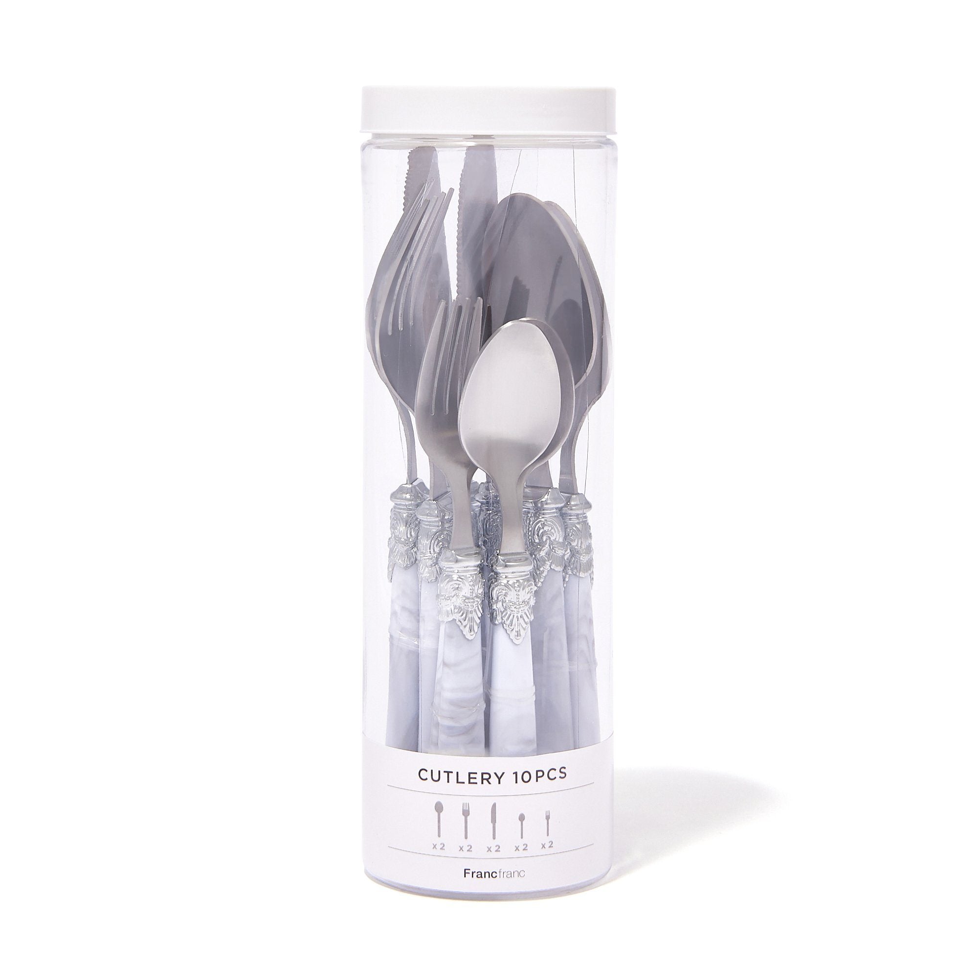 10-Piece Marble Cutlery Set - Elegant Stainless Steel Knives, Forks & Spoons - Perfect for Dining, Gifts & Home Decor
