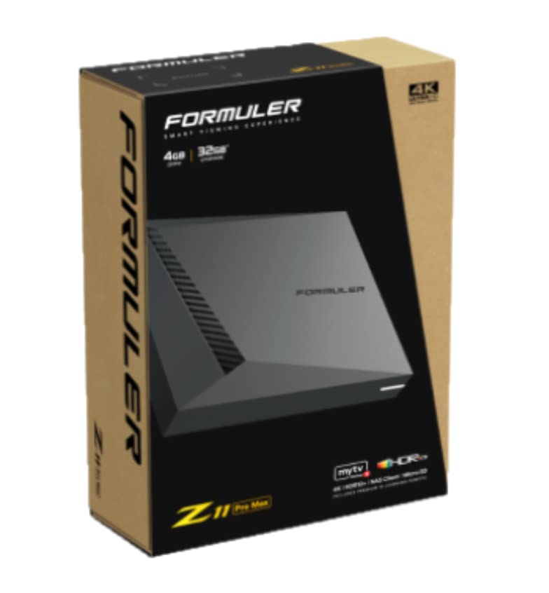 Formuler Z11 Pro Max 4K Android TV Box - Android 11 Satellite Receiver with Premium IR1 Remote, 4GB RAM 32GB Storage, Dual Band WiFi 5G, Gigabit LAN (Black) - Perfect for IPTV Streaming, Live TV & Home Entertainment