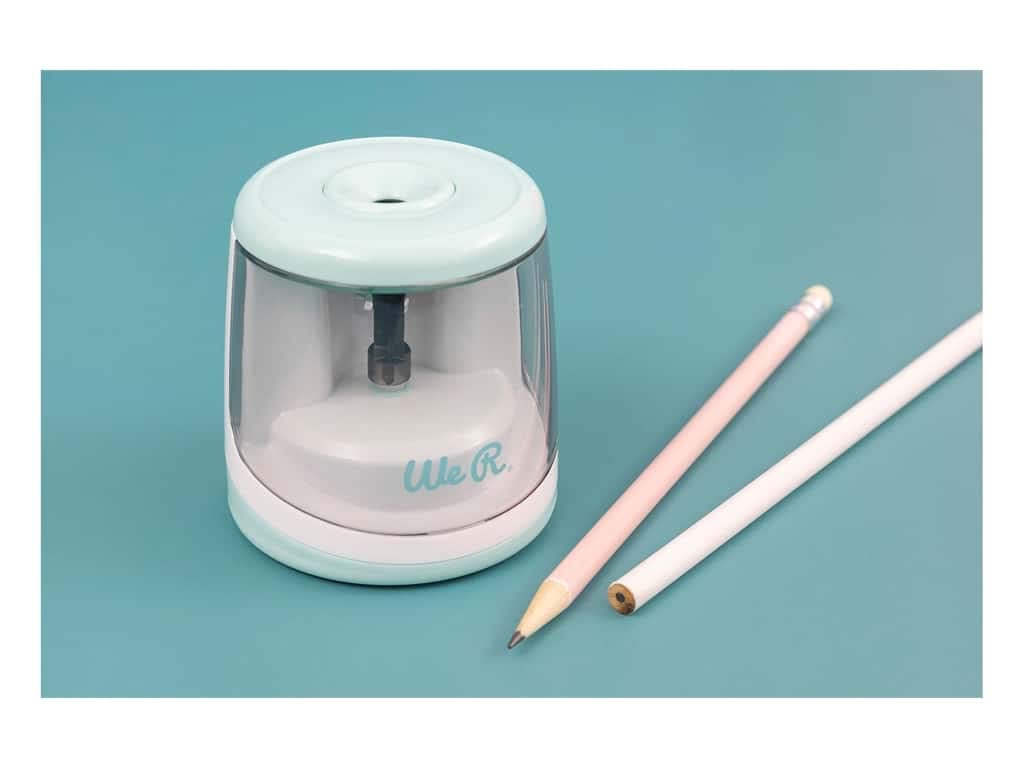 We R Memory Keepers Electric Pencil Sharpener - Clear Plastic Design for Home, Office & School Use - Perfect for Artists, Students & Professionals
