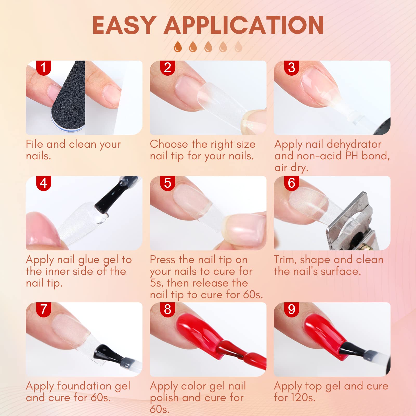SAVILAND Gel X Nail Glue & Prep Kit - 15ml Non-Acid Nail Dehydrator & Primer for Strong Gel Polish & Press On Nails | 6-in-1 Super Strong Adhesive for DIY Nail Art & Gel X Extension | Perfect for Salon Professionals & At-Home Manicures