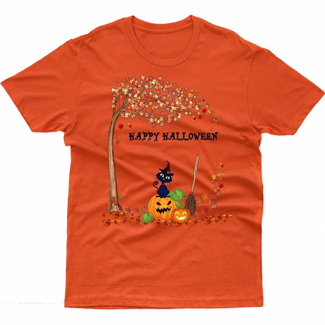 Halloween Shirts for Women & Men - Funny Cute Pumpkin Witch Design with Custom Name Personalization | Great for Grandma, Teacher & Halloween Costume Parties