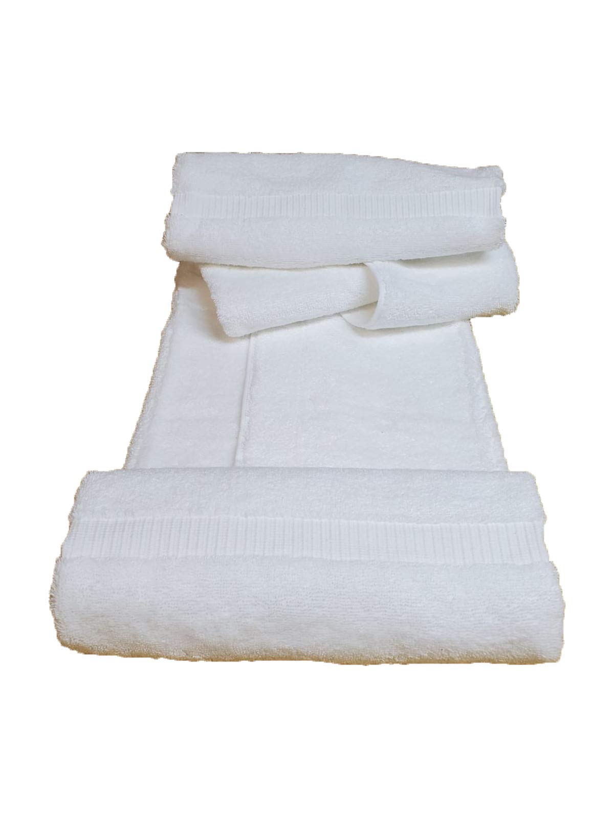 FTB Classic 4-Piece Bath Towel Set - 27x54 Inches, Ultra Soft & Absorbent, White - Perfect for Bathroom, Spa, Gym & Beach Use