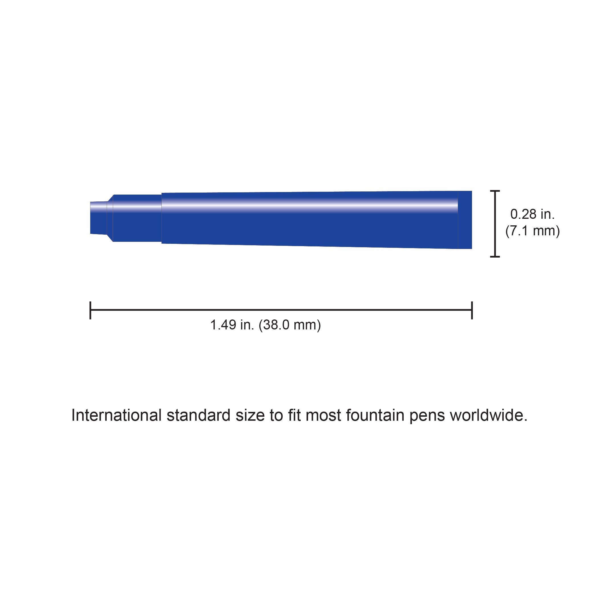 Monteverde International Standard Fountain Pen Ink Cartridges - Blue Ink, 6-Pack (G302BU) | Perfect for Everyday Writing, Calligraphy & Office Use