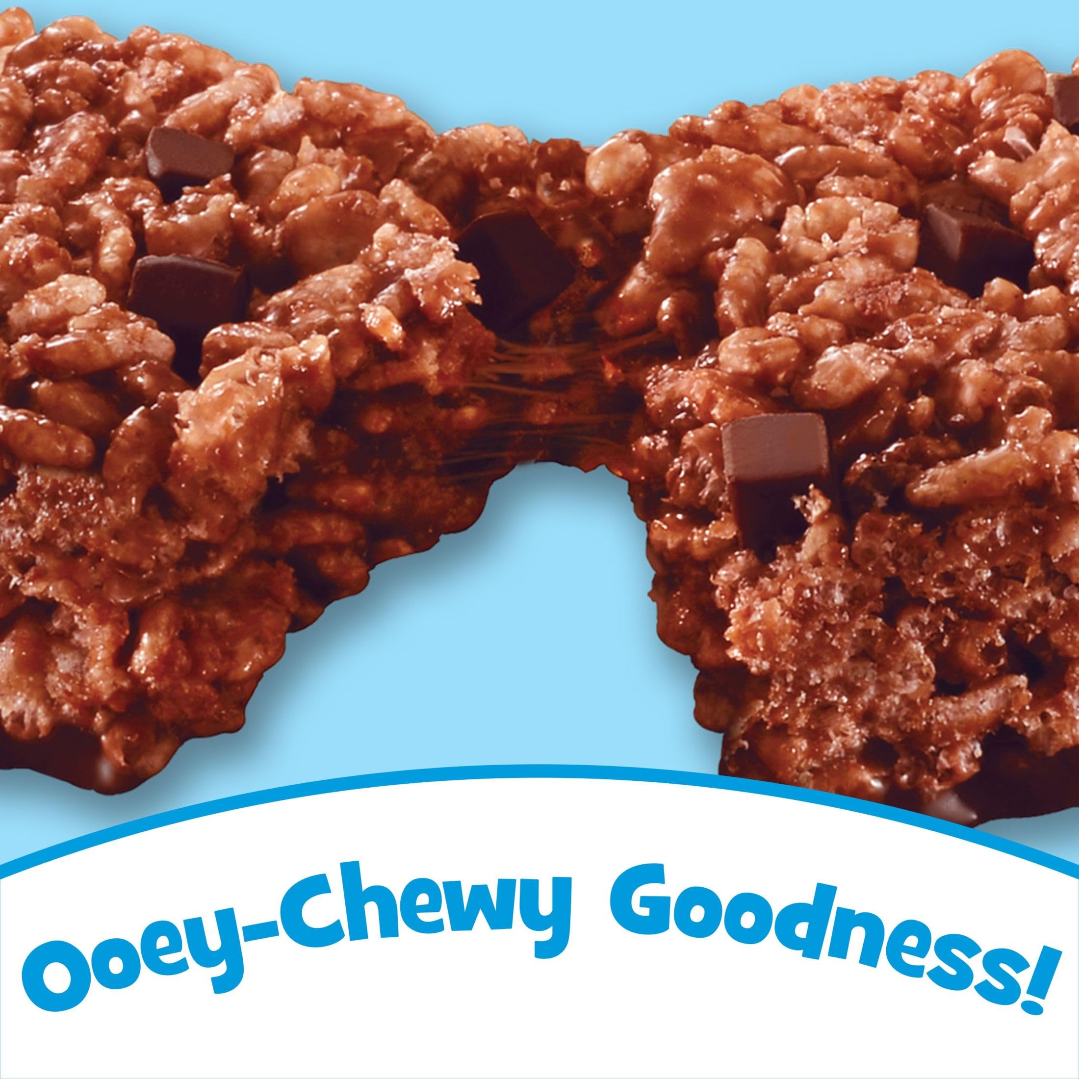 Double Chocolate Chunk Rice Krispies Treats Marshmallow Snack Bars - 26oz Box (20 Bars) | Kids Snacks, School Lunch, After School Treats, Birthday Party Favors & Office Snacks