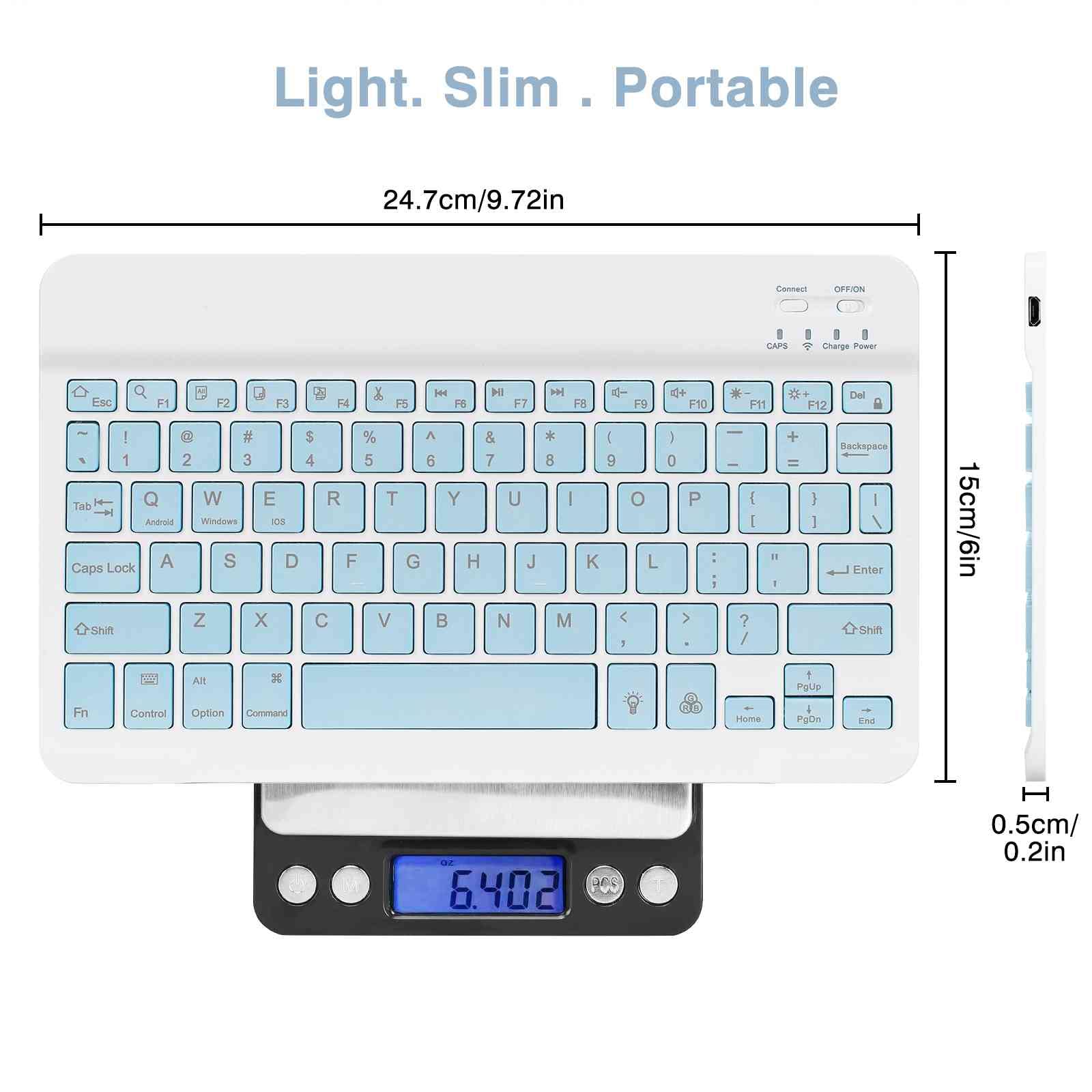UX030 Ultra-Thin Wireless Keyboard - Ergonomic RGB Backlit, Bluetooth 5.1 & 2.4GHz Dual Mode, Rechargeable, Compatible with ASUS ROG Phone 6D Ultimate - Perfect for Gaming, Office Work & Mobile Typing