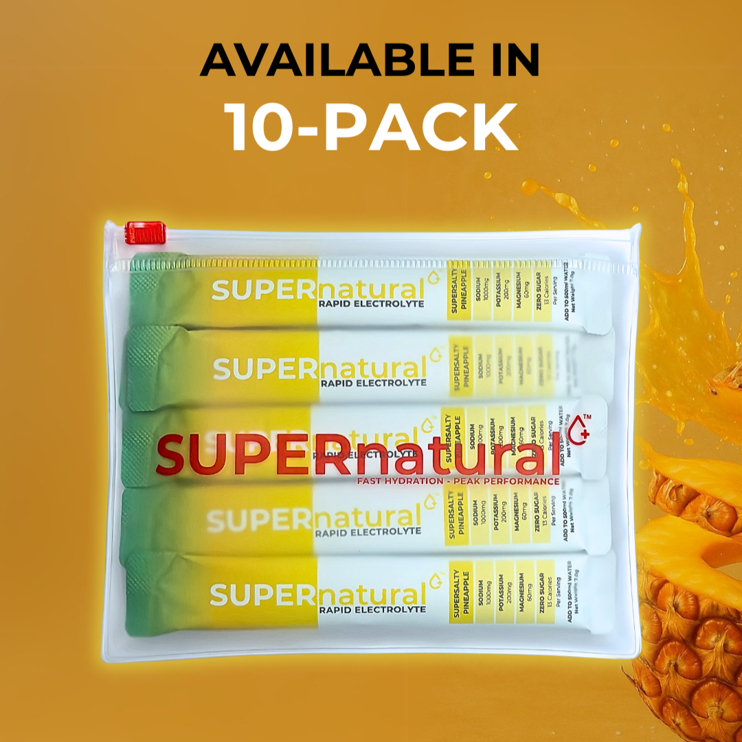 Supernatural Supersalty Electrolyte Powder Packets (10 Count) - Hydration Boost for Athletes, Fitness & Outdoor Activities