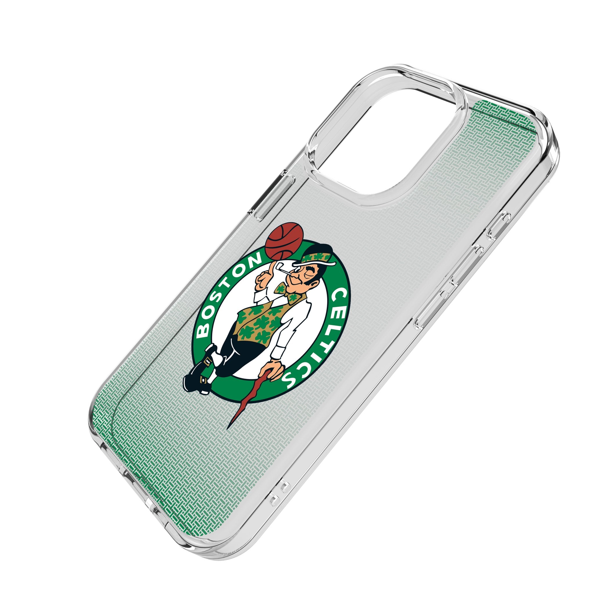 Boston Celtics Linen Clear Phone Case for Apple iPhone 15/14/13/12/11 Pro Max - Slim Protective Cover with Team Logo - Perfect for Basketball Fans & Game Day