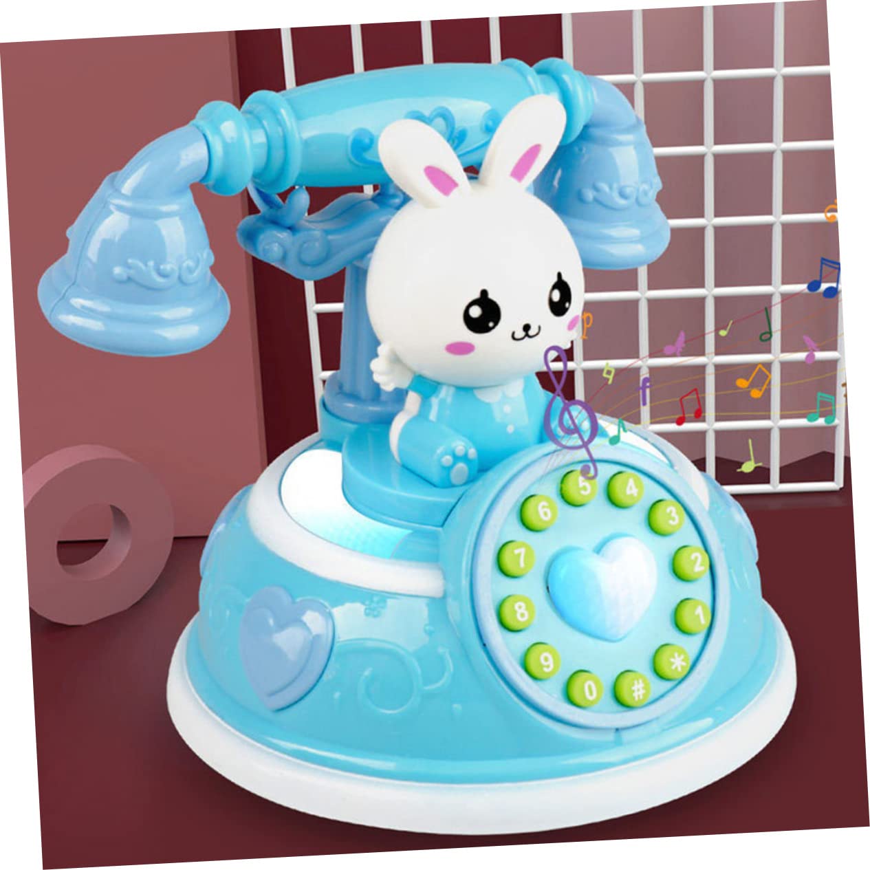 WESIEVYA Rotating Luminous Baby Toy - Simulated Phone for Infants & Toddlers, Blue Plastic Household Toy for Girls & Boys - Perfect for Nursery Playtime, Early Learning & Sensory Development