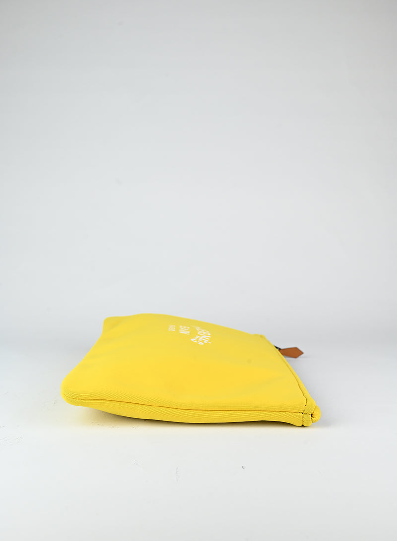 Luxury Hermès Yellow Pochette Clutch Bag - Elegant Fabric Handbag for Women | Perfect for Evening Parties, Weddings & Special Occasions