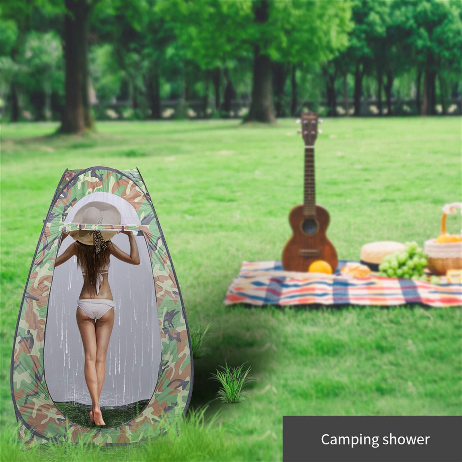 Portable Pop Up Privacy Shower Tent - Lightweight Outdoor Changing Room & Camp Toilet Shelter with Carry Bag | Instant Setup for Camping, Beach, Patio & Emergency Use | Sun & Rain Protection