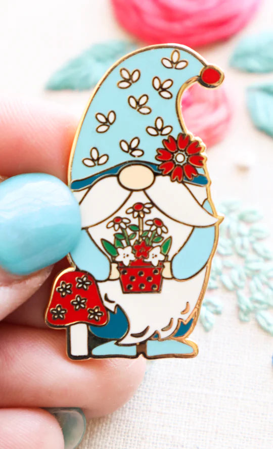 Flamingo Toes Spring Gnome Needle Minder - Magnetic Pin Holder for Sewing, Quilting & Embroidery - Perfect for Crafters & DIY Enthusiasts