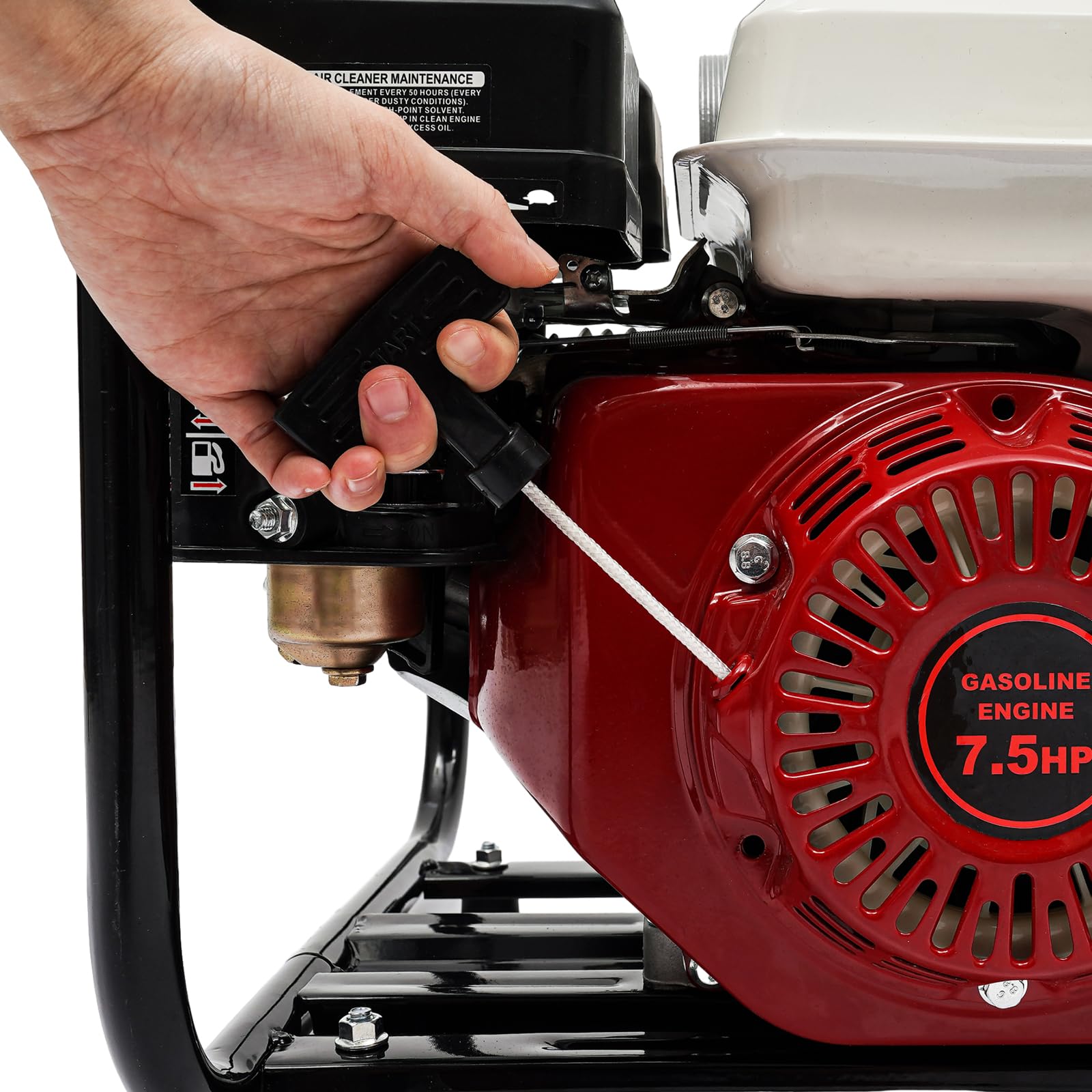 7.5HP 4-Stroke Gasoline Engine Water Pump - 3 Inch High Pressure Gas Powered Trash Water Transfer Pump (3600 RPM) - Ideal for Irrigation, Pool Draining, Flood Control & Farm Use