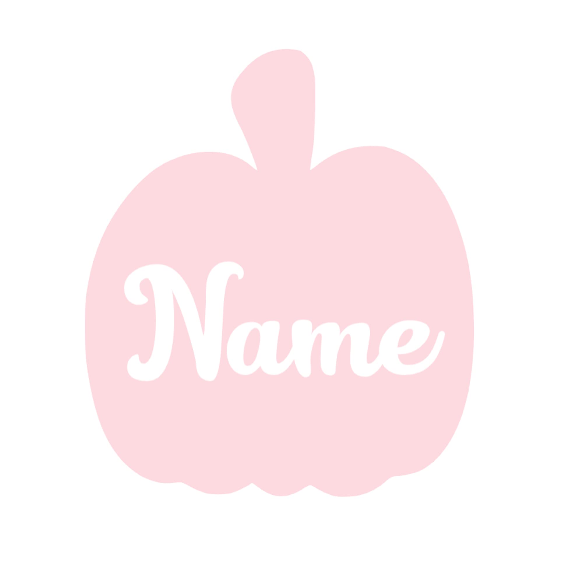 Personalized Pumpkin Name Iron On Decal - Halloween T-Shirt Transfer for Pumpkin Patch & DIY Crafts - HTV Graphic Ready to Press in Multiple Sizes & Colors (Pink) - Perfect for Halloween Costumes, Fall Festivals & Custom Apparel