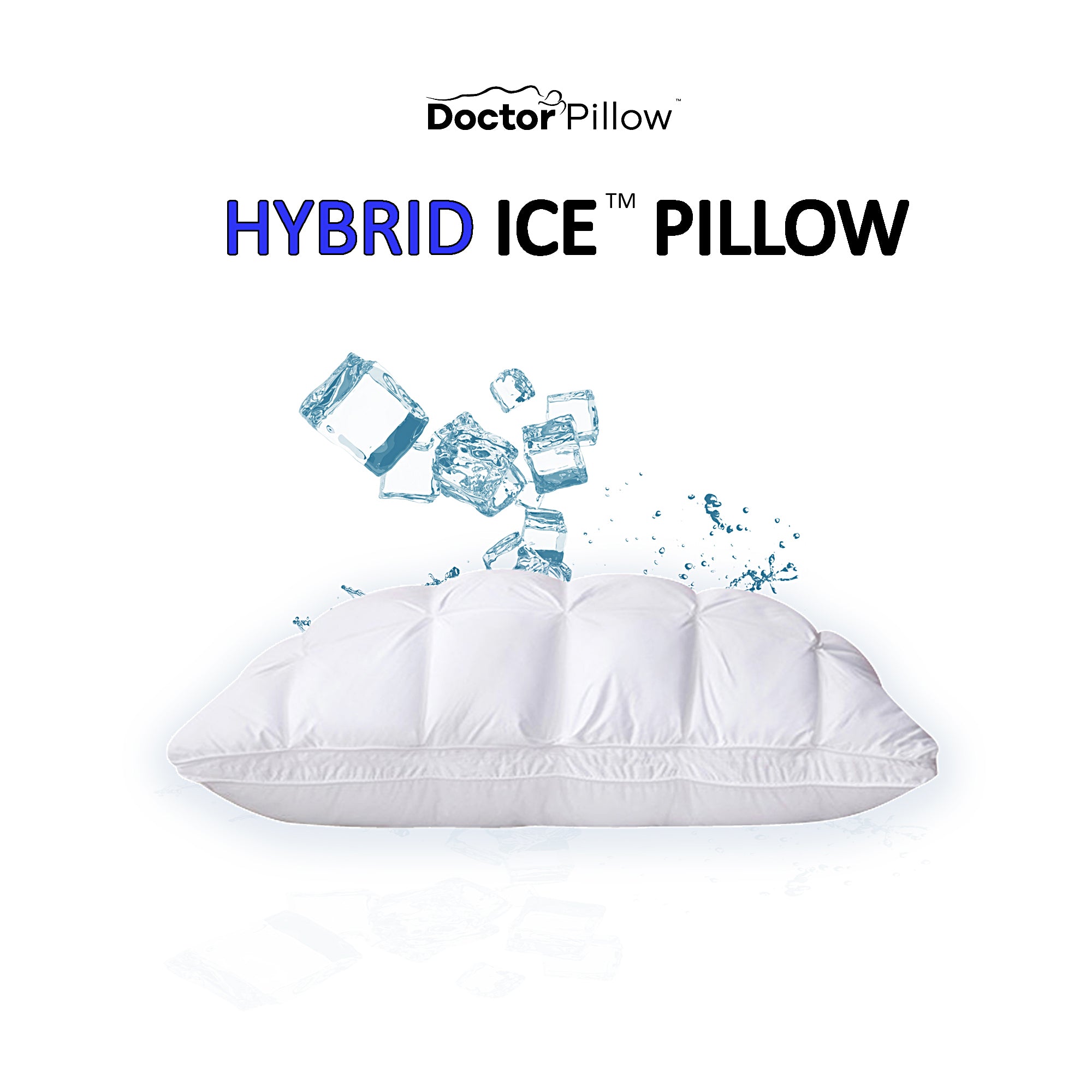 The Ice Cloud Hybrid Pillow - Cooling Gel Memory Foam Pillow for Side, Back & Stomach Sleepers - Perfect for Hot Sleepers & Neck Pain Relief (Home, Travel & Office Use)