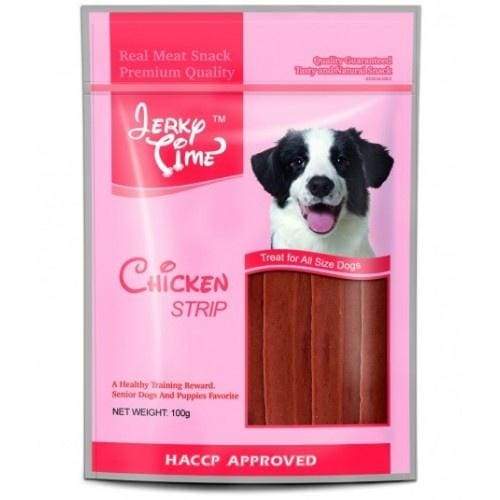 Premium Jerky Time Chicken Strips 100g - All Natural Dog Treats for Training, Rewards & Healthy Snacks - High Protein, Grain-Free & Delicious for Small & Large Dogs