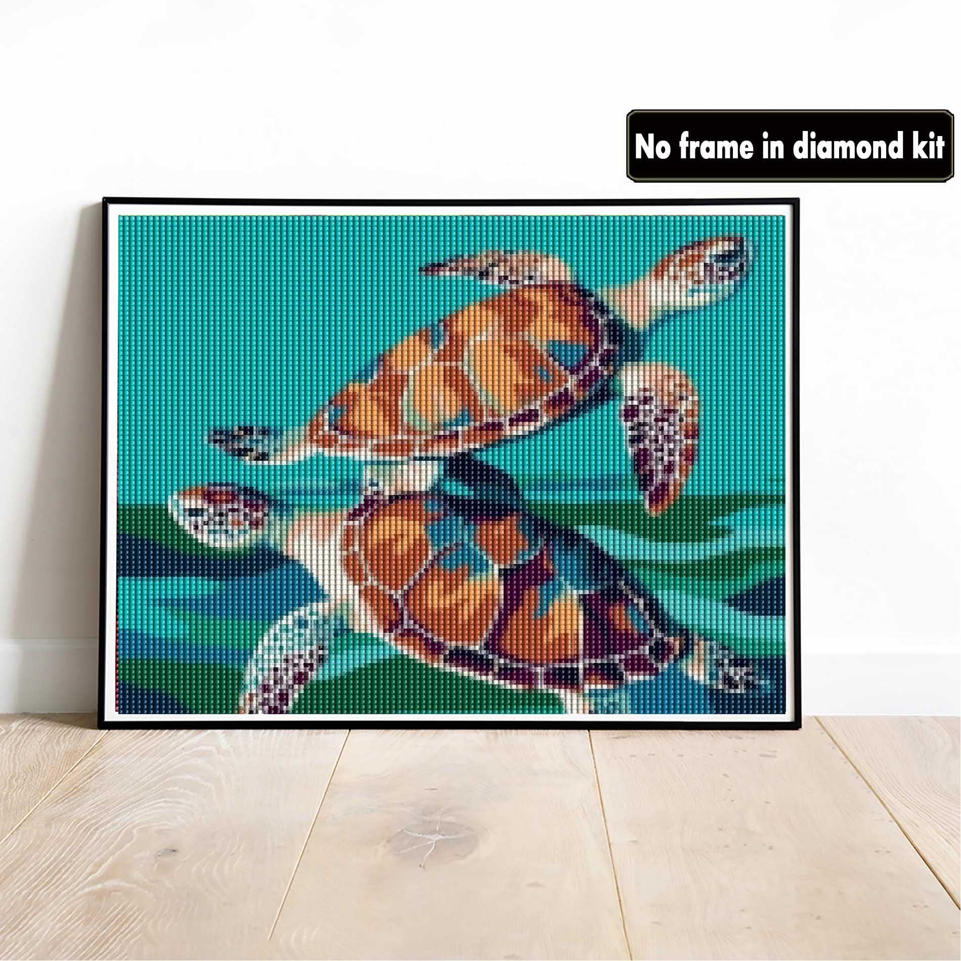 5D Diamond Painting Kit for Adults - Turtle Animal Full Drill Round Rhinestone Art, DIY Oil Painting by Numbers Craft (12x16 Inch) - Perfect for Home Wall Decor, Relaxation & Unique Gift Ideas