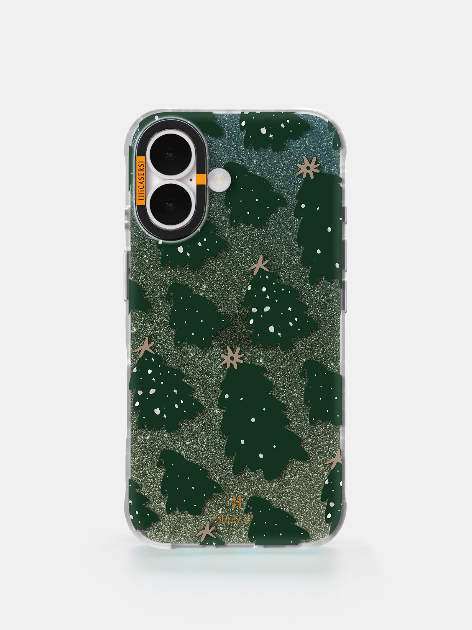 Christmas Tree Pattern Iridescent Phone Case - Deep Green Holiday Design for iPhone & Samsung | Perfect for Festive Gifts & Winter Decorations