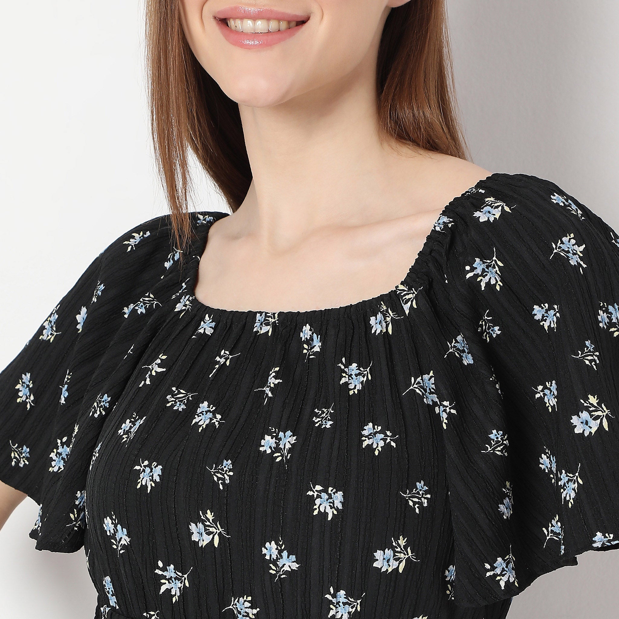 Flare Fit Printed Above Knee Flutter Sleeve Dress for Women - Summer Casual & Party Wear - Perfect for Beach, Date Night & Office Outfits
