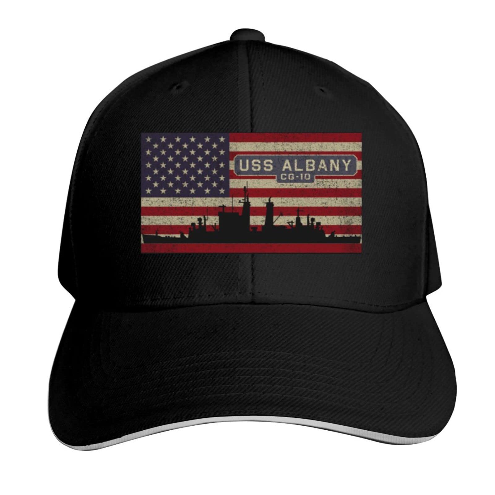 USS Albany CG-10 Navy Ship Baseball Cap - Vintage Military Unisex Dad Hat for Men & Women - Casual Outdoor, Sports, Patriotic Events