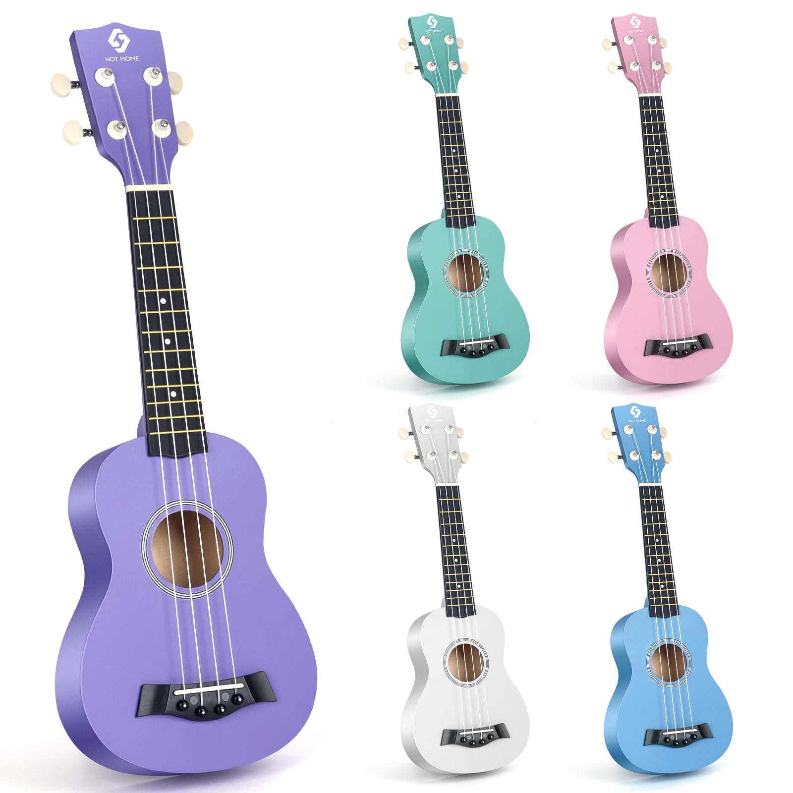 Soprano Ukulele for Beginners & Adults - 21 Inch Hawaiian Basswood Ukulele with 4 Strings, Perfect for Kids & Students (Purple) - Great for Travel, Beach Parties & Music Lessons