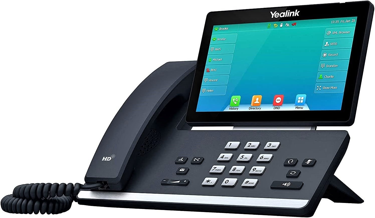 Yealink SIP T57W IP Phone with HD Voice, 7-inch Touchscreen, PoE Support - Perfect for Business VoIP, Call Centers & Remote Work