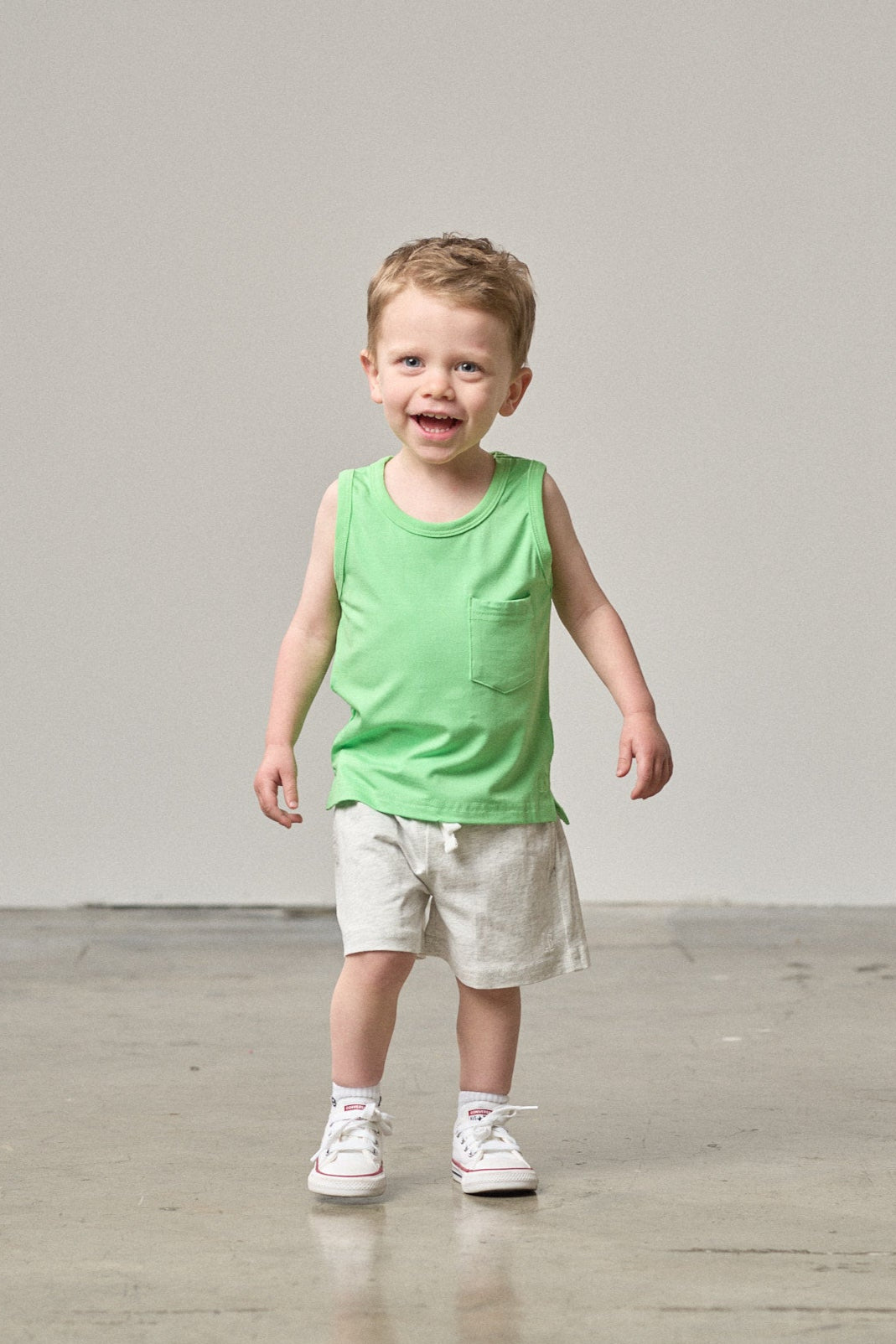 Neon Green Bamboo Pocket Tank Top - Women's Soft & Breathable Casual Shirt for Summer, Beach, and Everyday Wear