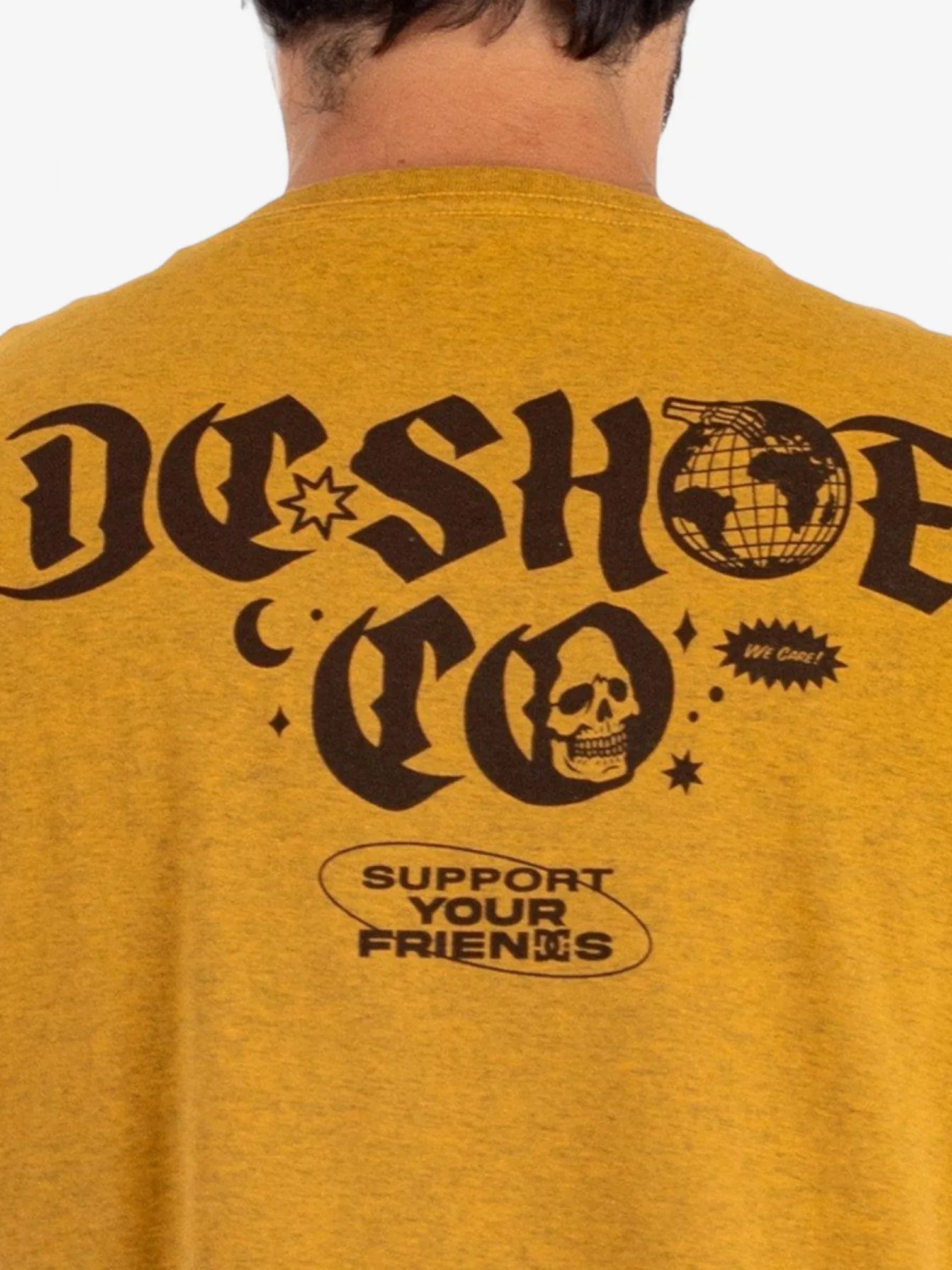DC Friends Graphic T-Shirt - Mustard Yellow Cotton Tee for Men & Women | Casual Wear, Fan Merch, Pop Culture Fashion