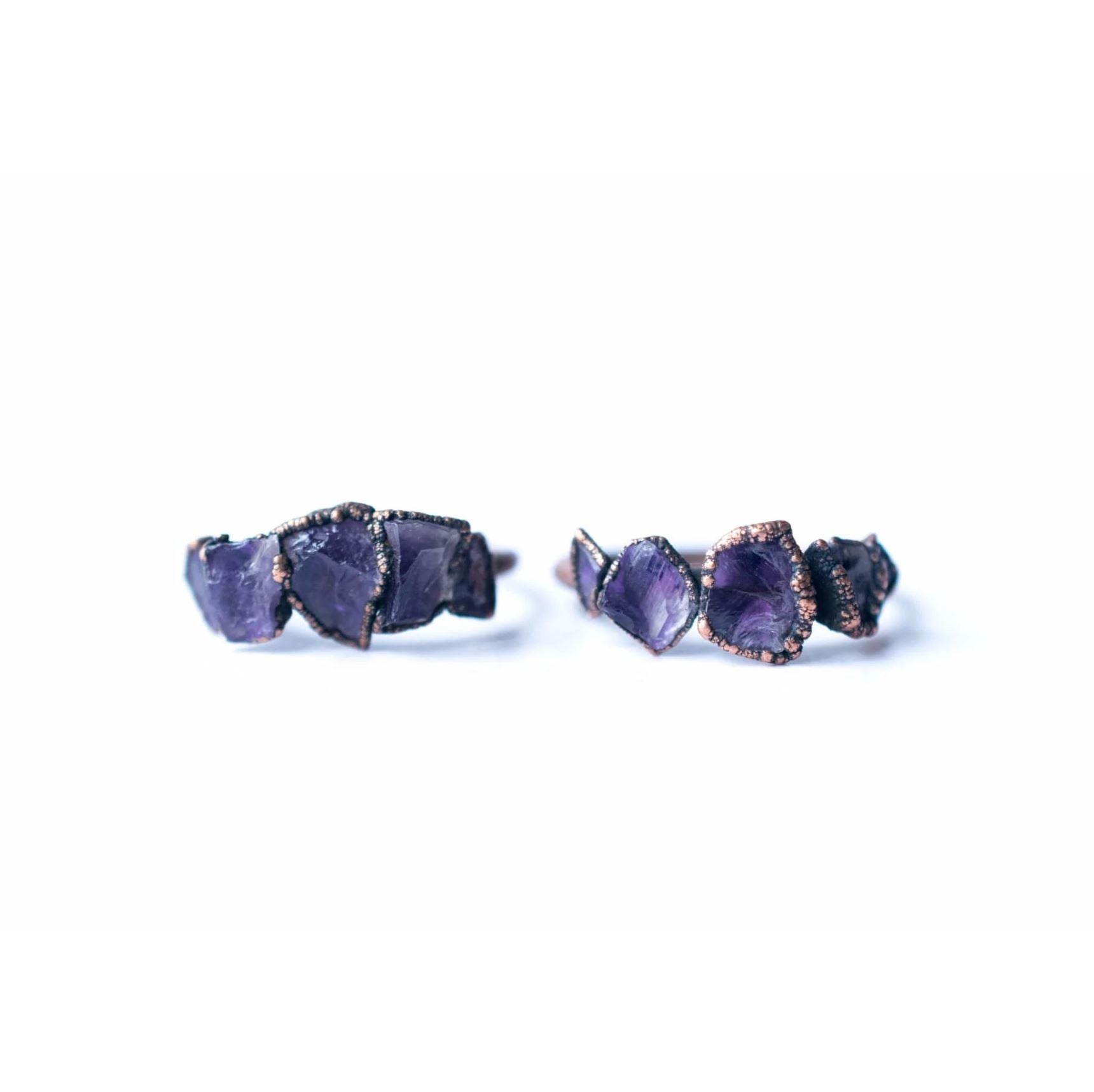 Multi Stone Amethyst Ring for Women - Elegant Purple Gemstone Jewelry for Gift, Wedding & Everyday Wear