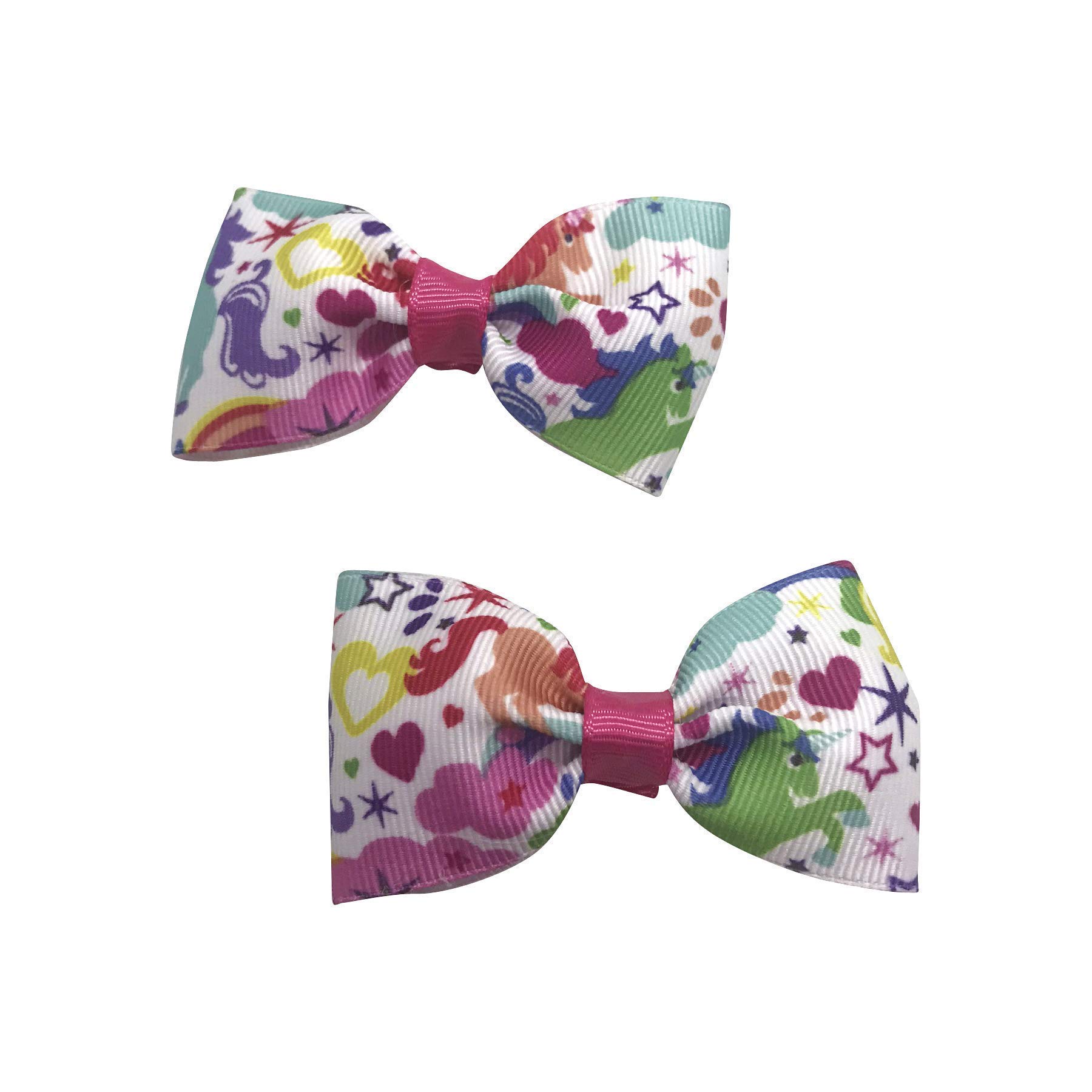 Unicorn Hair Bows for Girls - Multi Color Toddler Hair Accessories for Parties & School