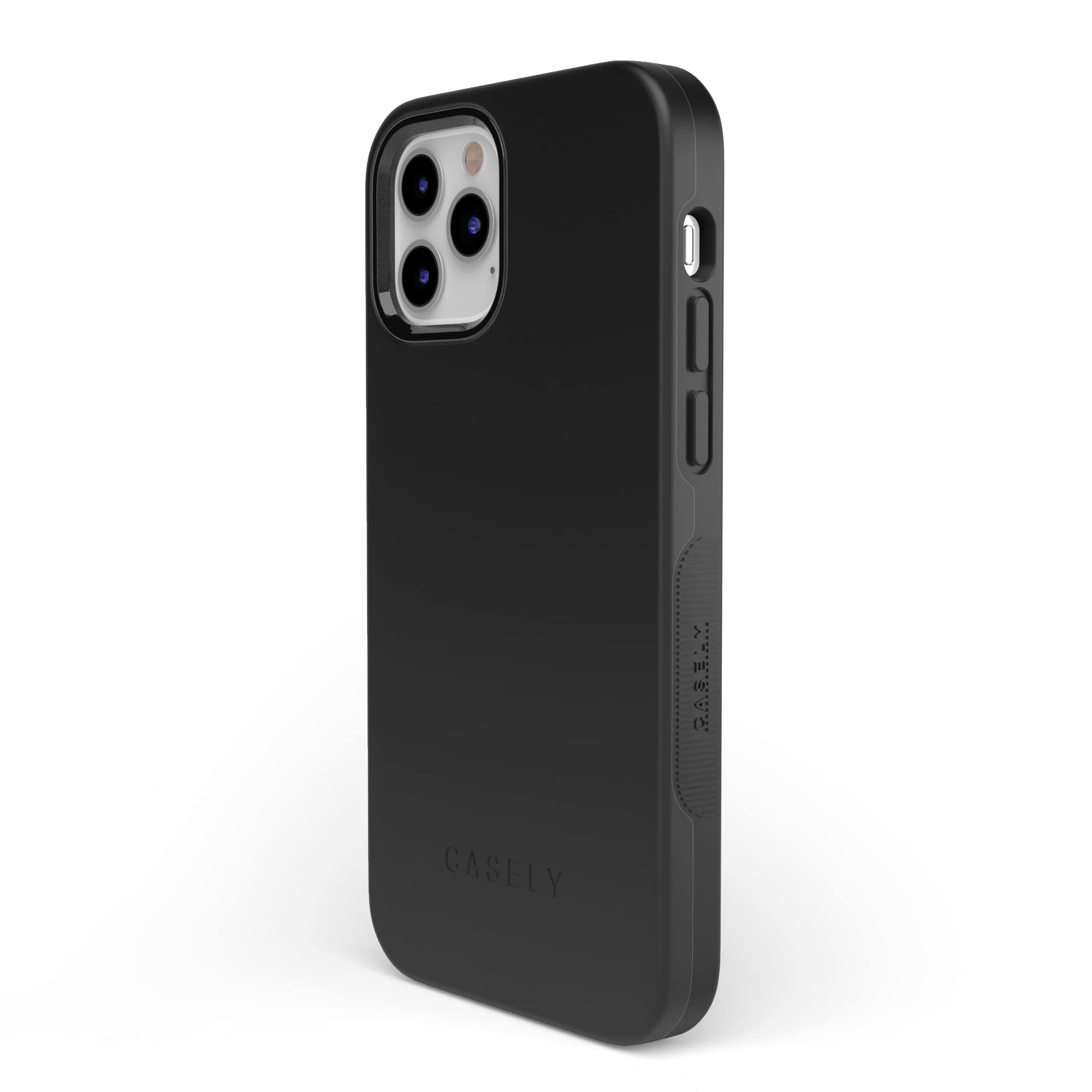 Casely iPhone 12/12 Pro Case - Slim Black Protective Cover with 360° Full-Body Protection, Precise Cutouts & 1mm Raised Camera Lip | Shockproof & Scratch Resistant | Perfect for Everyday Use, Travel & Outdoor Activities