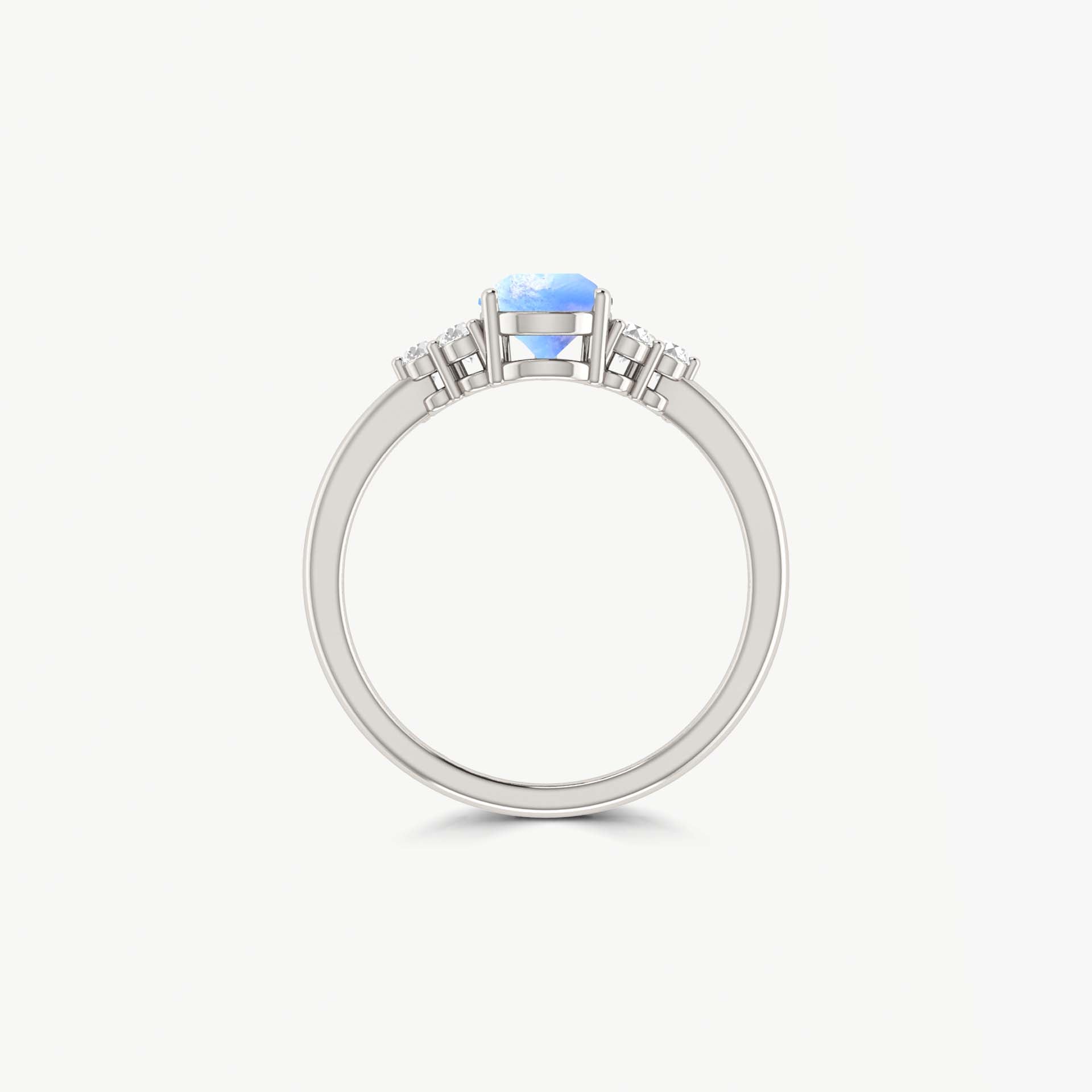 Exquisite Pear-Shaped Moonstone Ring with Sparkling Zircon Accents – Perfect for Weddings, Anniversaries & Special Occasions
