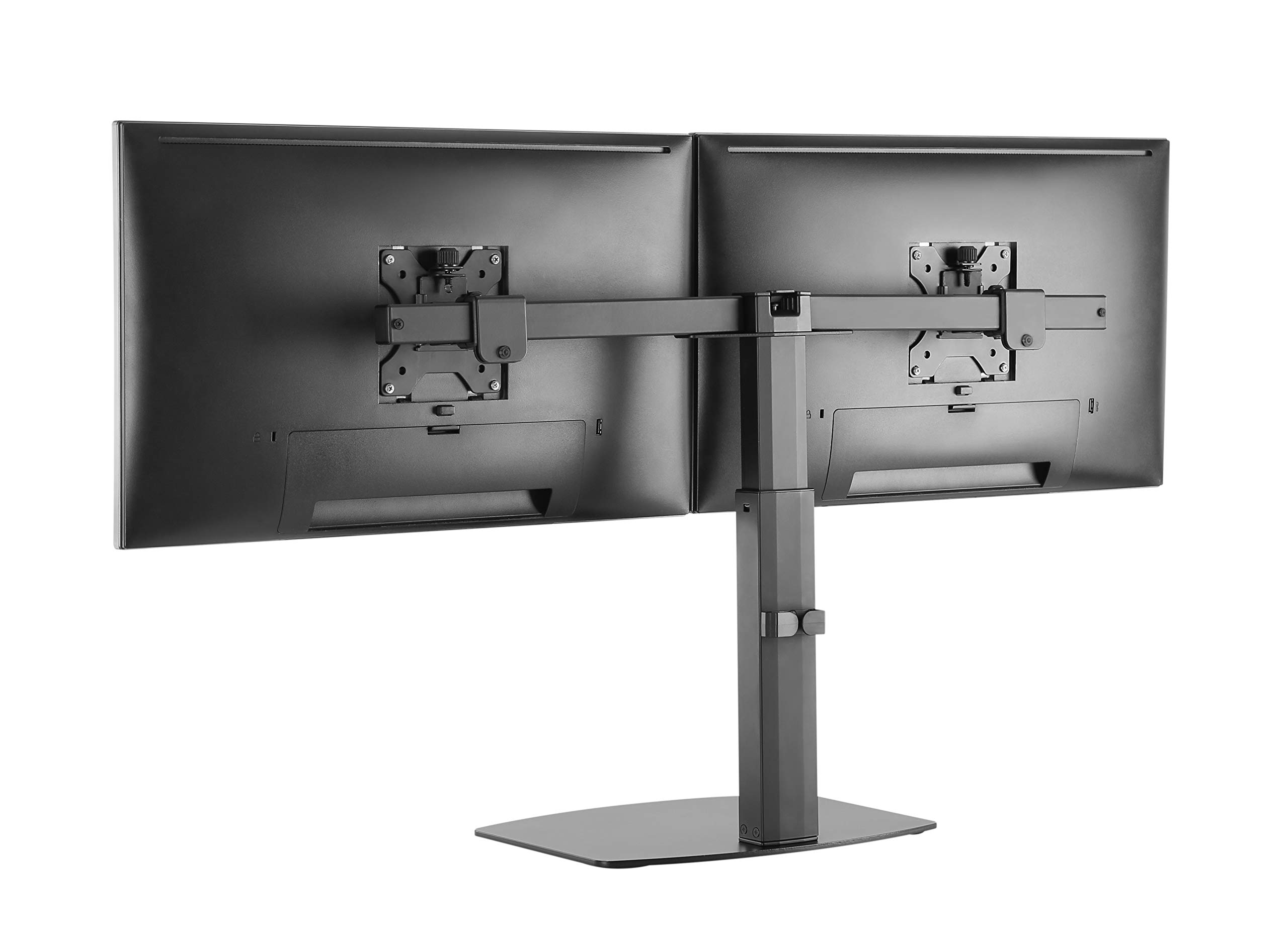 Amer Dual Screen Pneumatic Vertical Lift Monitor Stand - Adjustable Height for 17'' to 27'' Monitors | Ergonomic Workstation Solution for Office & Gaming Setup