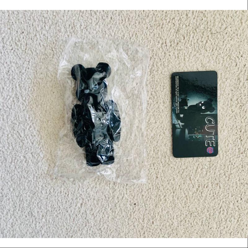 Bearbrick Series 10 CUTE Flocky Black 100% Collectible Figure - Limited Edition Vinyl Art Toy for Display & Collection | Perfect for Home Decor, Office Display, and Gift Giving