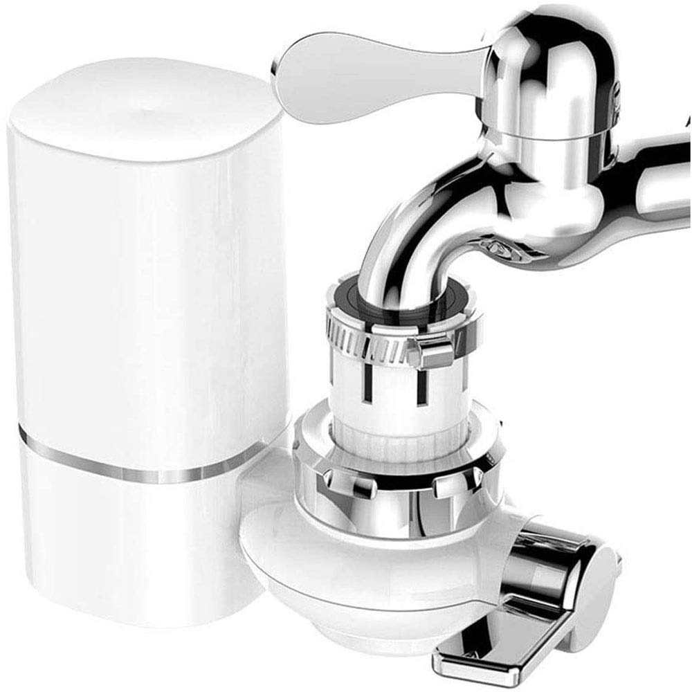 Qin Water Faucet Filtration System - Lead, Fluoride & Chlorine Remover, Ceramic Filter Core with Double Outlet for Standard Faucets | Easy Installation & Cleaning | Perfect for Kitchen, Bathroom & RV Use