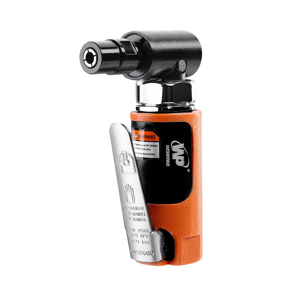 WORKPAD Mini Air Angle Die Grinder - 20000 RPM High Speed, Compact Pneumatic Tool with 1/4-inch & 1/8-inch Collets + 2 Wrenches Included - Perfect for Metal Polishing, Wood Carving & DIY Projects