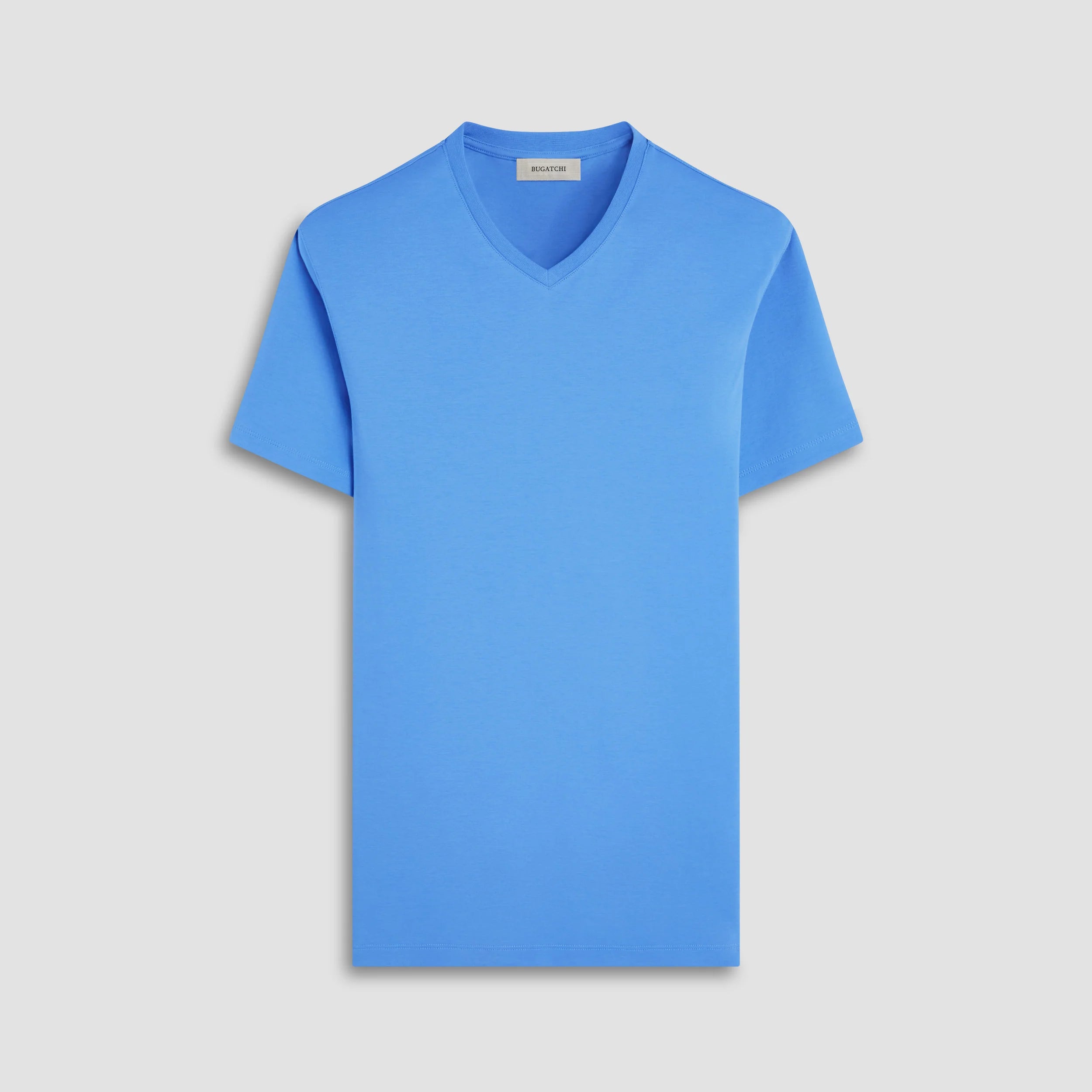 Bugatchi Holden Premium Pima Cotton V-Neck T-Shirt for Men - Classic Blue | Soft, Breathable & Comfortable | Casual Wear, Layering & Everyday Outfits