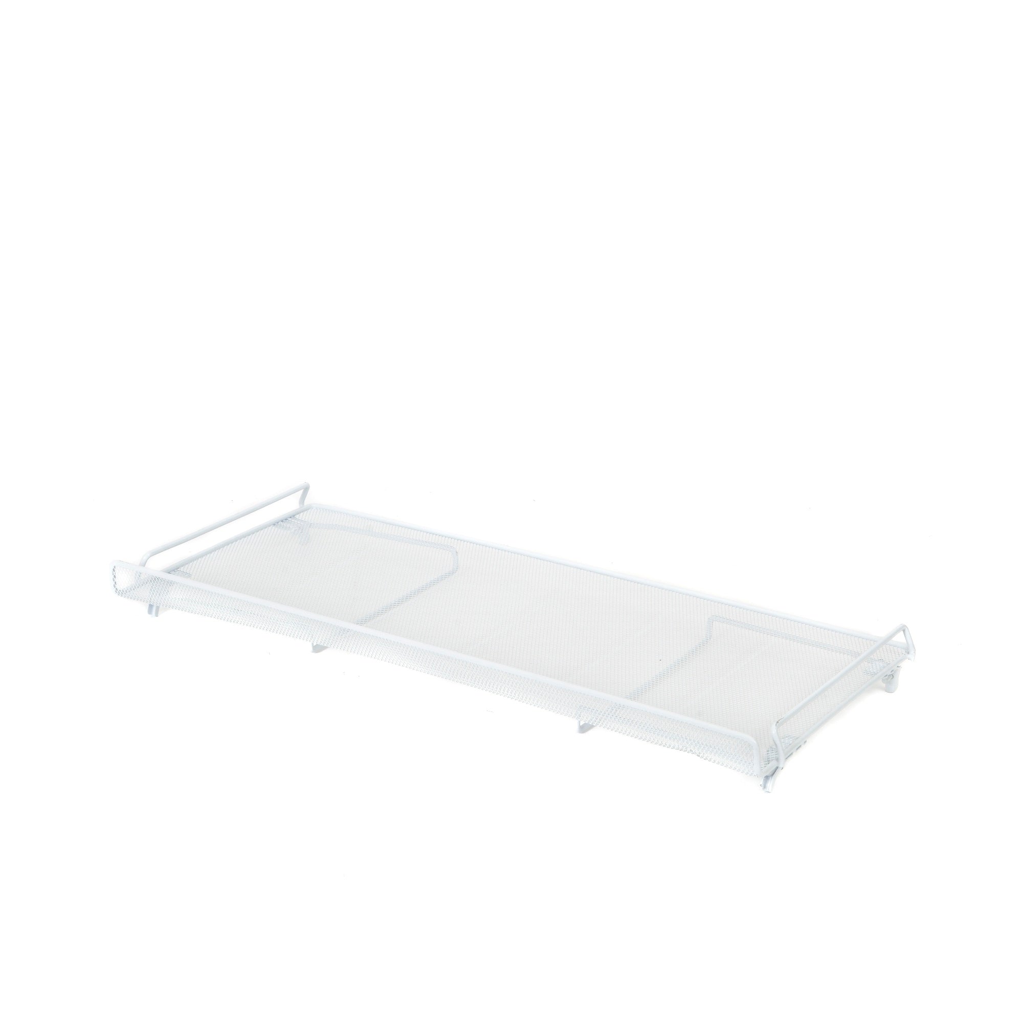 Foldable Stackable Mesh Storage Shelf - White, Large Size for Closet, Pantry & Bathroom Organization