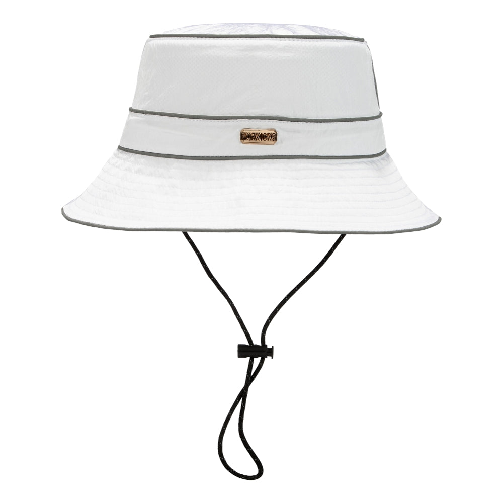FORKICKS Waterproof Bucket Hat for Men & Women - UPF 50+ Sun Protection, Lightweight & Breathable White Outdoor Hat for Hiking, Fishing, Beach & Summer Activities