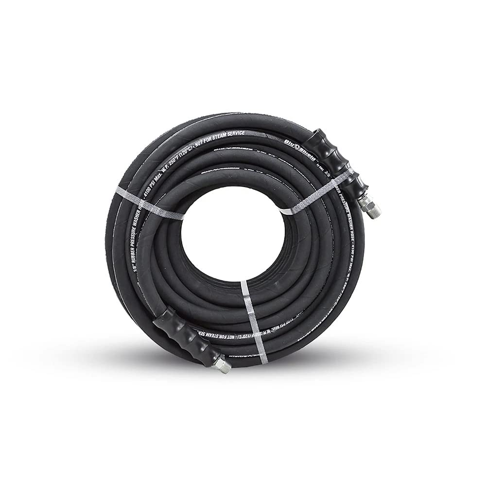 **BluShield Aramid Braided Rubber Pressure Washer Hose - 4100 PSI, 250°F Hot & Cold Water Resistant, Heavy Duty, 35% Lighter & Flexible (3/8