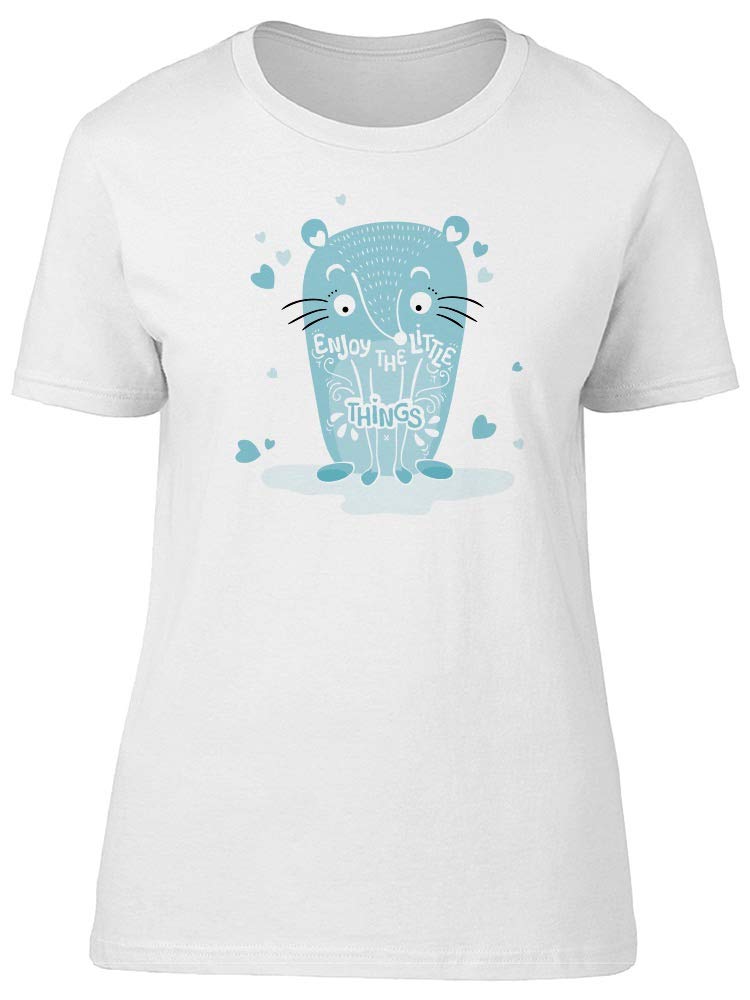Blue Mouse and Quote Graphic T-Shirt for Women - Casual & Trendy Tee for Everyday Wear, Outings, and Gifts