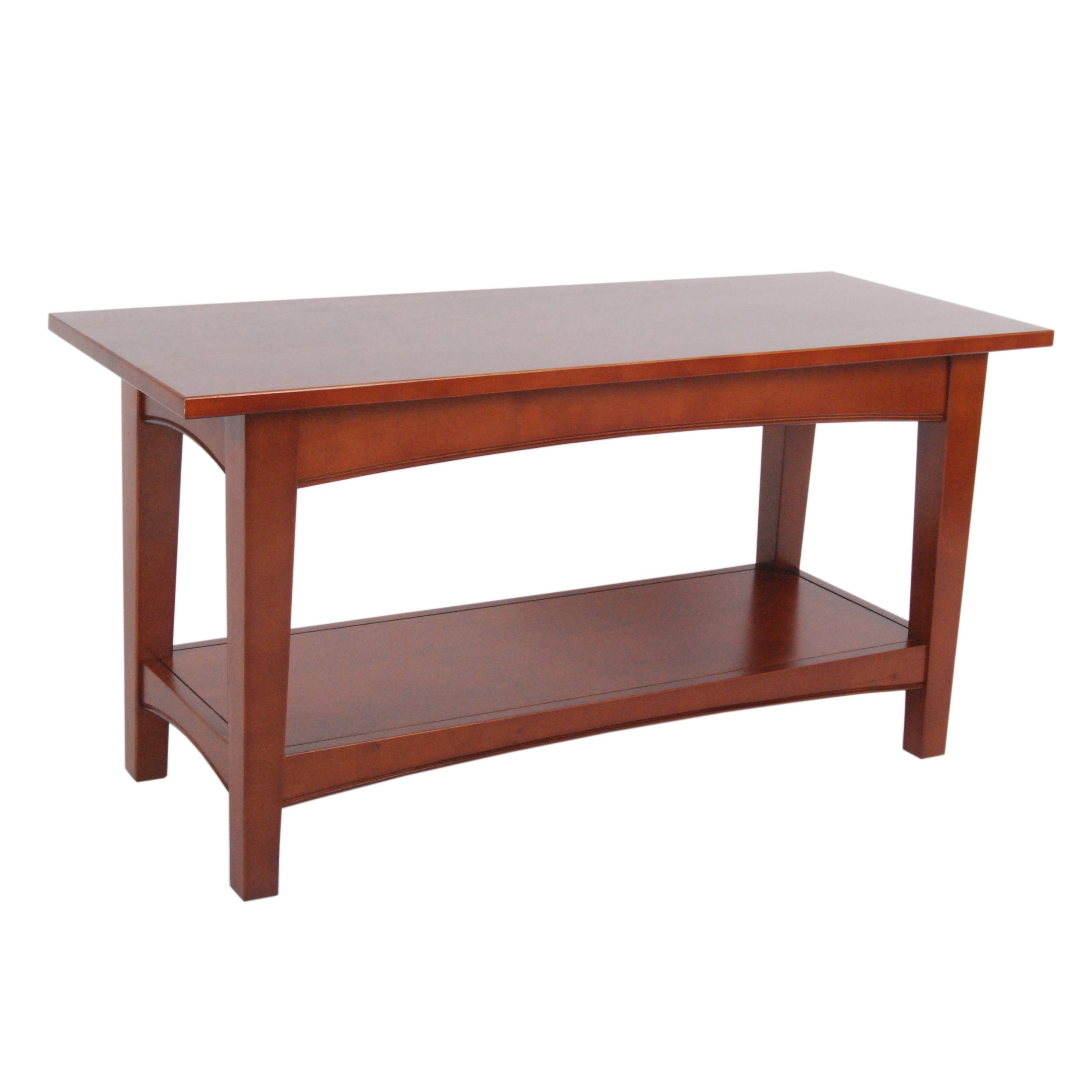 Cherry Wood Shaker Cottage Bench - Durable Entryway Shoe Storage, Coffee Table & Hallway Seating | Easy Assembly Transitional Furniture for Farmhouse & Cottage Decor | Perfect for Entryways, Living Rooms & Bedrooms