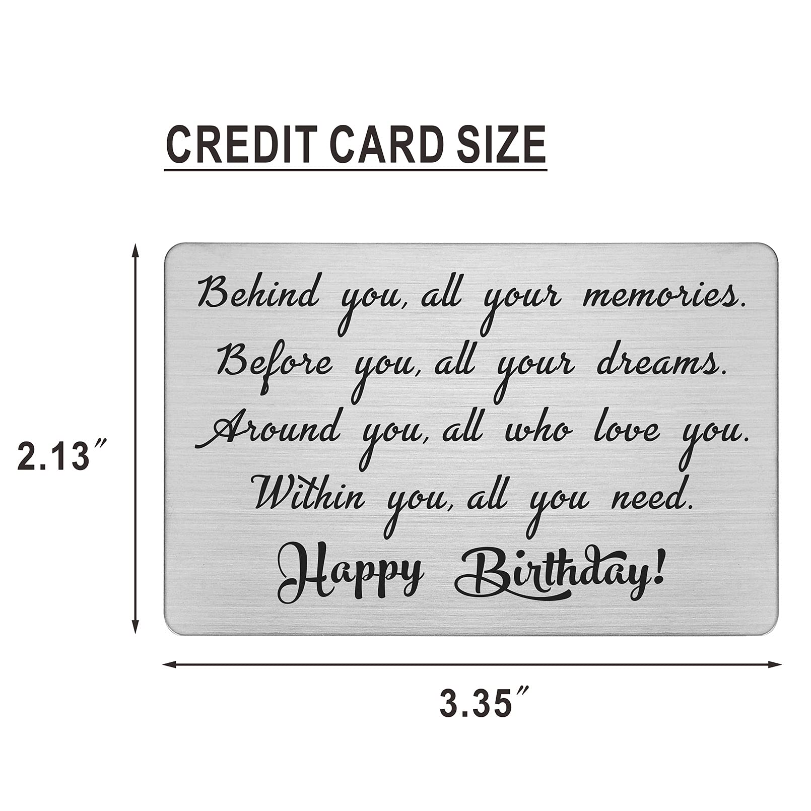 Thoughtful Birthday Gifts for Women & Men - Personalized Wallet Card with Inspirational Message | Perfect for Anniversary, Graduation, Valentine's Day & Special Occasions