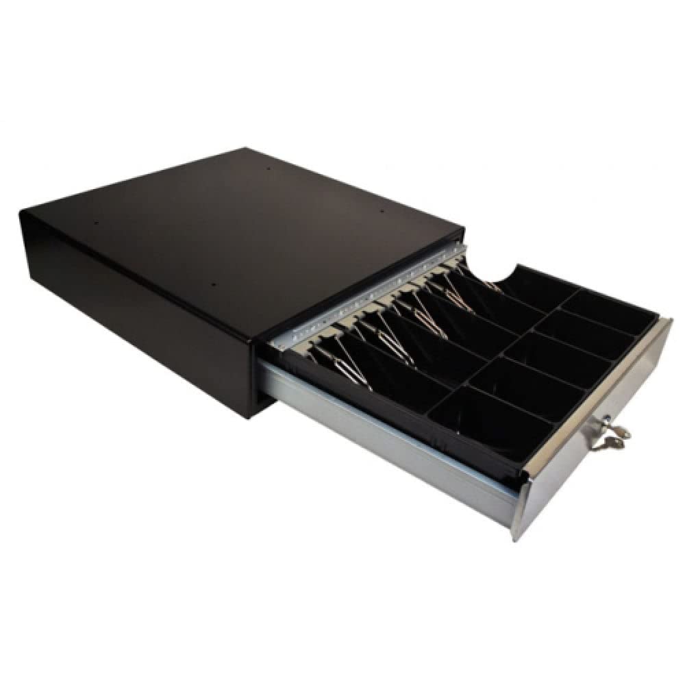 MS CASH DRAWER SP-103N-B Black - No Media Slots, Receipt Printer Interface - Ideal for Retail Stores, Restaurants & Small Business POS Systems