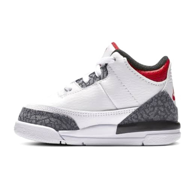 Air Jordan 3 Retro TD Denim Fire Red Sneakers - Kids' Basketball Shoes for Boys & Girls - Perfect for School, Sports & Casual Wear