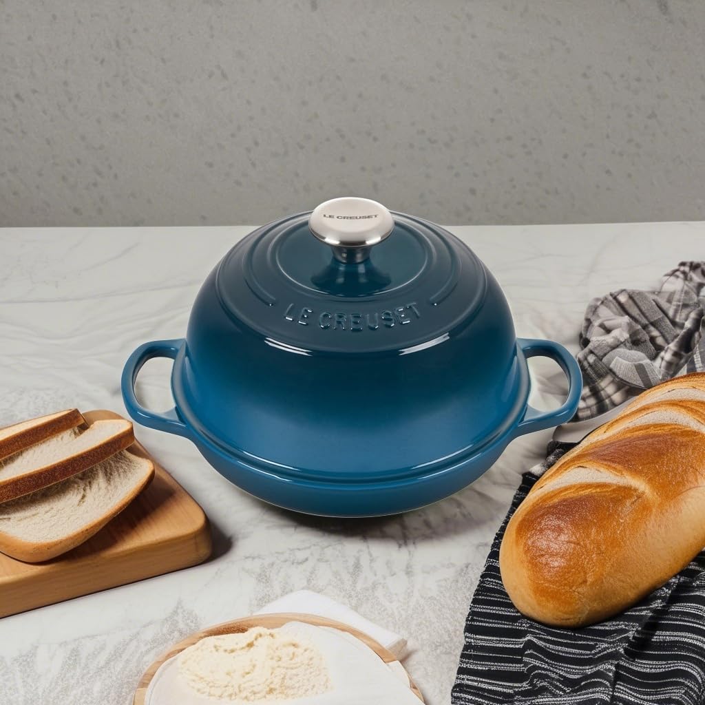 Le Creuset Enameled Cast Iron Bread Oven - 5.5 Qt, Deep Teal Blue | Dutch Oven for Baking Artisan Bread, Sourdough, Roasting & Slow Cooking | Perfect for Home Bakers & Kitchen Enthusiasts