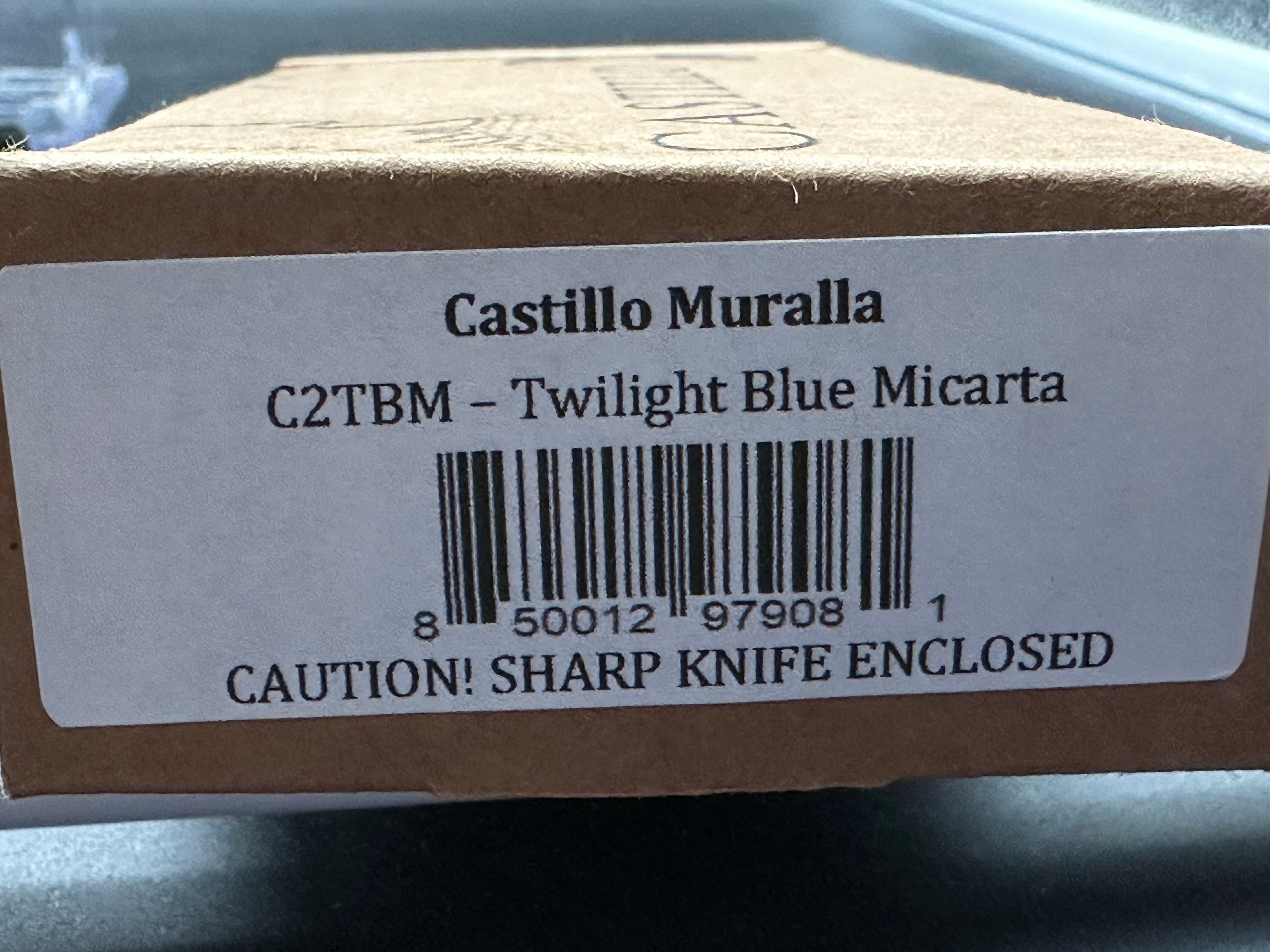 Castillo Muralla Folding Pocket Knife - Twilight Blue Micarta Handle, EDC Tactical Knife for Camping, Hiking & Outdoor Survival